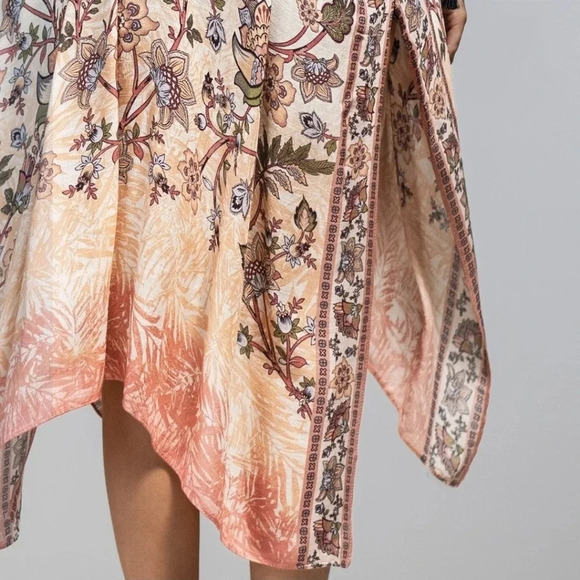 New Boho Blush Pink Floral Kimono Coverup - Picture 3 of 3